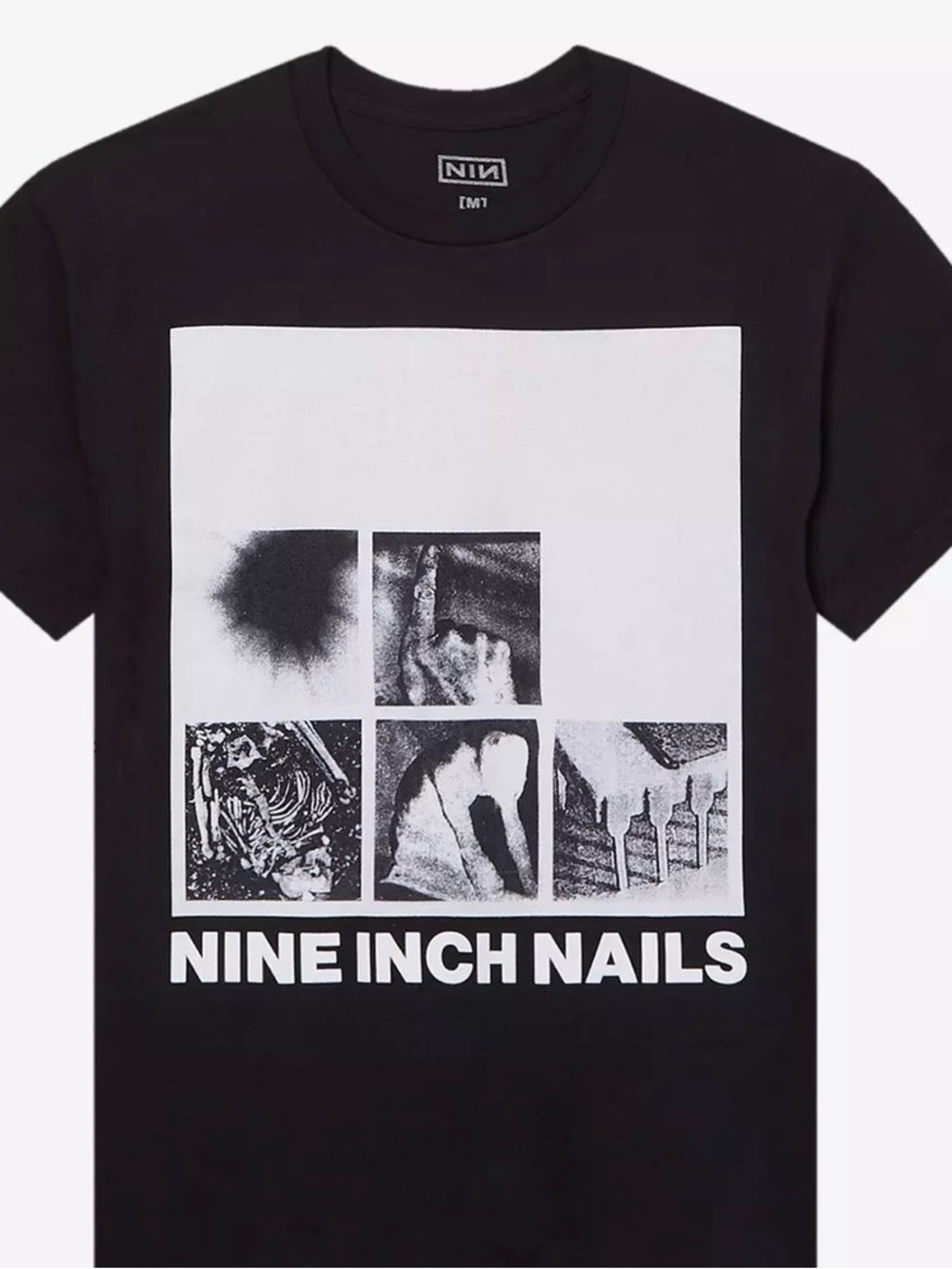 Nine Inch Nails NIN Black & White Photo Collage Graphic Band Tee Med. NWT - Picture 2 of 7